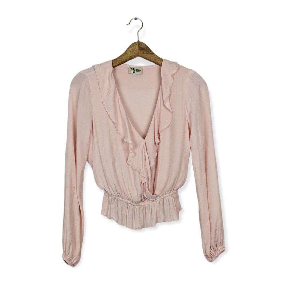 Show Me Your MuMu Pink Speckle Dots Brewster Top Size XS
